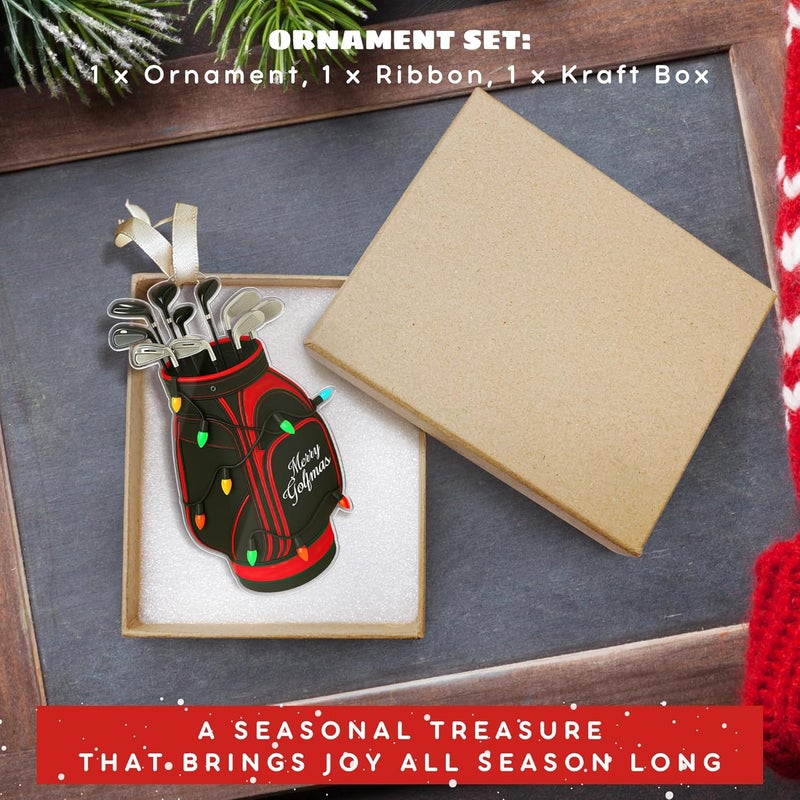 SUCHAGIFT Golf Ornament - Golf Club Ornaments for Christmas Tree, Golfing Ornaments - Sports Gifts for Golfing Lovers, Golfers, Dad, Husband, Men - Christmas Golfer Gifts - 2D Acrylic Ornament 2025 - Image 3